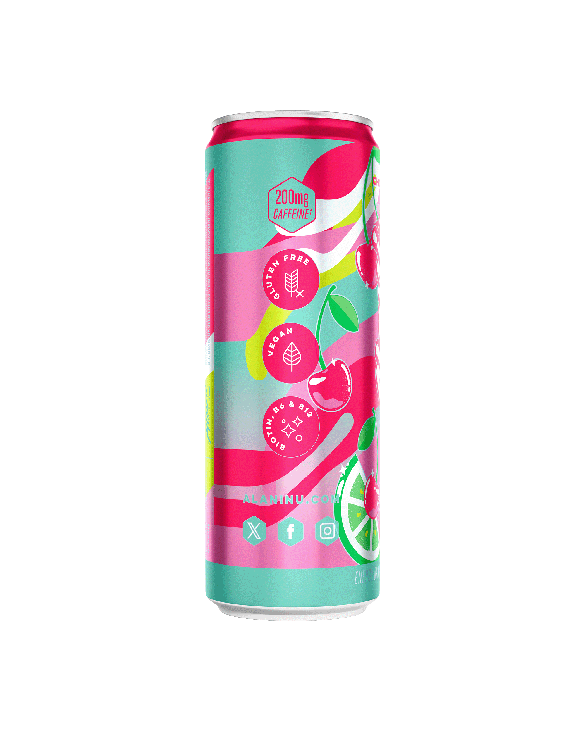 A side image of Energy Drink in flavor Cherry Twist.
